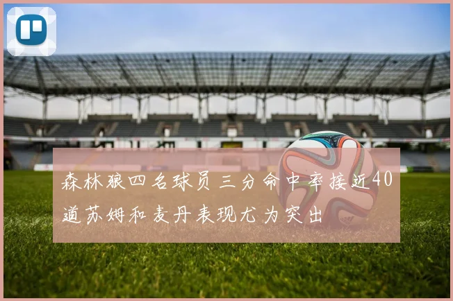 森林狼四名球员三分命中率接近40道苏姆和麦丹表现尤为突出